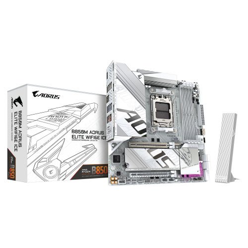 B850M-AORUS-ELITE-WIFI6E-ICE-01.jpg GIGABYTE AMD B850M A ELITE WF6E ICE Motherboard - Image 1