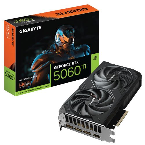GeForce-RTXE284A2-5060-Ti-WINDFORCE-OC-8G-01.jpg GIGABYTE GeForce RTX 5060 Ti WINDFORCE OC 8G GDDR7 Graphics Card - Image 1