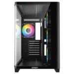 SMART A400B CURVED TEMPERED GLASS MID TOWER ATX BLACK CASE WITH 4 ARGB FAN