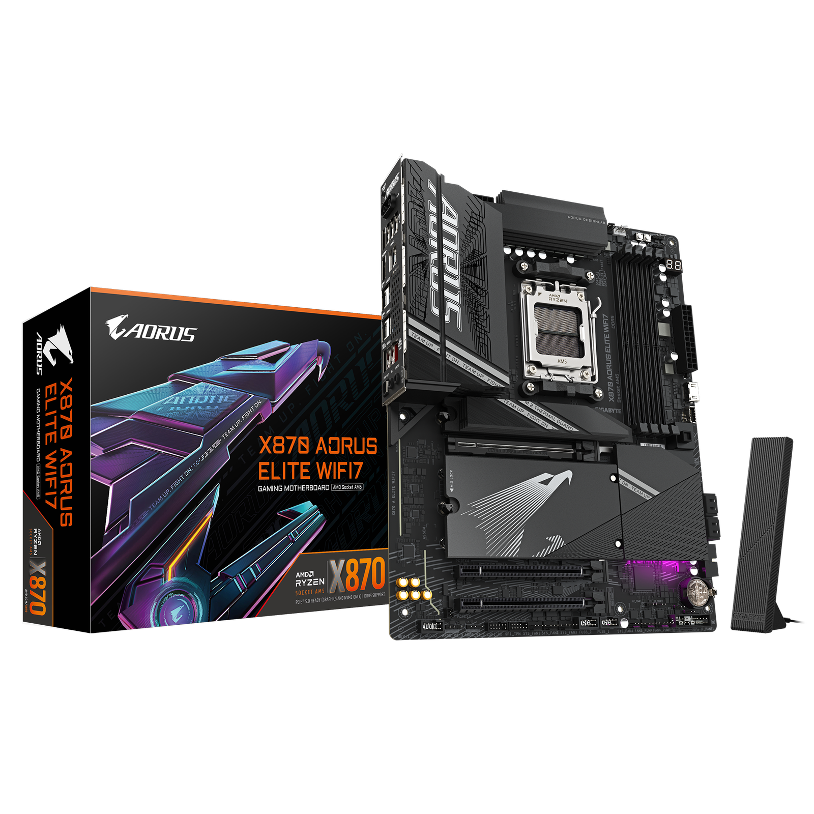 X870-AORUS-ELITE-WIFI7-01.png GIGABYTE X870 AORUS ELITE WIFI 7 DDR5 AMD AM5 ATX Motherboard - Image 1