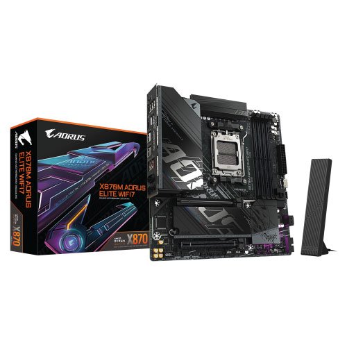 X870M-AORUS-ELITE-WIFI7-01.jpg GIGABYTE AMD X870M A ELITE WF7 Motherboard - Image 1