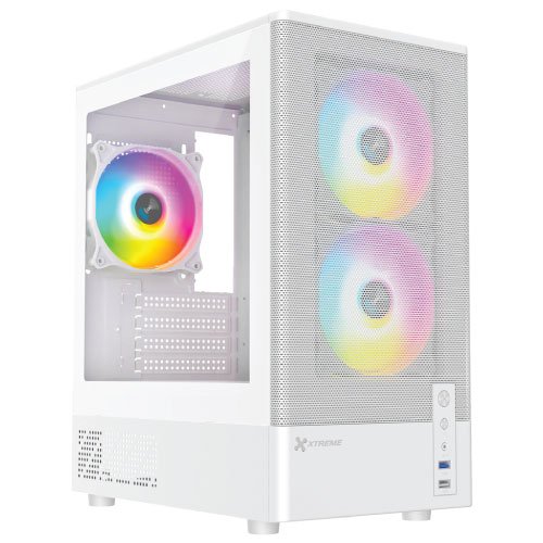 XTREME-M31W-M-ATX.jpg XTREME M31W M-ATX WHITE CASE TEMPERED GLASS WITH 3 RGB FAN WITHOUT PSU - Image 1