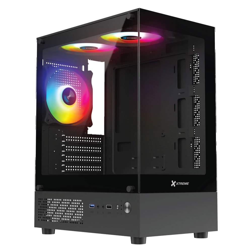 XTREME-M95B-MINI-TOWER-M-ATX-BLACK-CASE.jpg XTREME M95B MINI TOWER M-ATX BLACK CASE TEMPERED GLASS WITH 3 ARGB FAN WITHOUT PSU - Image 1