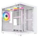 XTREME M95W MINI TOWER M-ATX WHITE CASE TEMPERED GLASS WITH 3 ARGB FAN WITHOUT PSU