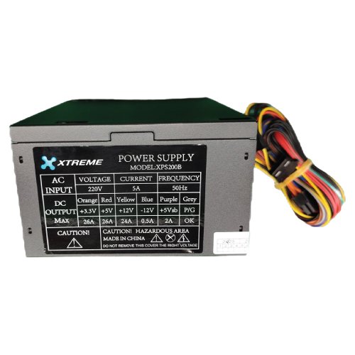 XTREME-XPS200B.jpg XTREME XPS200B REAL 200W 20+4PIN 650MM LONG CABLE BLACK POWER SUPPLY - Image 1