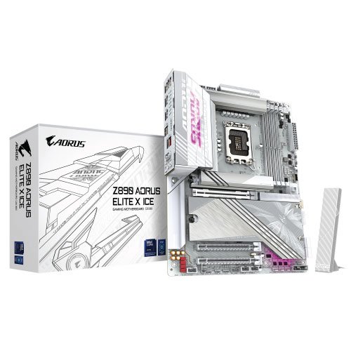 Z890-AORUS-ELITE-X-ICE-01.jpg GIGABYTE INTEL Z890 A ELITE X ICE Motherboard - Image 1
